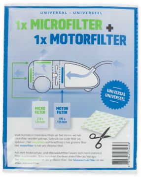 Filterset met motor- en uitblaasfilter