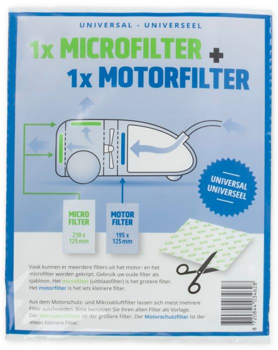 Filterset met motor- en uitblaasfilter